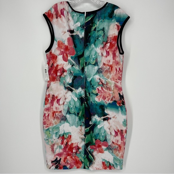 Midi Dress Bisou Bisou Flora Party Michele Bohbot Plus Size Sleeveless SZ 16 - Picture 2 of 4